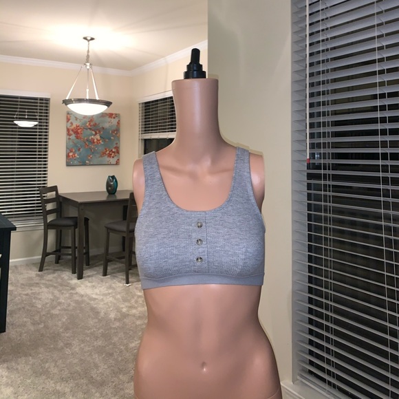 Colsie Other - colsie gray buttoned sports bra size S